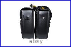 Motorcycle Saddlebags With Eagle Emblem-Universal Fit-Throw Over Bags-Tie Downs