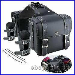 Motorcycle Throw Over Saddlebags with Cup Holder & Lock for Sportster& Softail