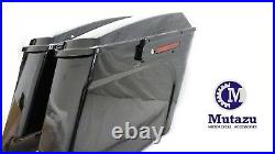 Mutazu Black out Stretched Extended Hard Saddlebags 4 Fit Harley HD Touring