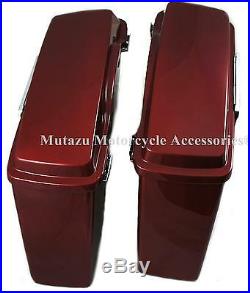 Mutazu Complete Fire Red Stock Hard Saddlebags for Harley Touring FLHR FLTR FLHX