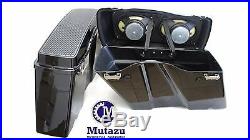 Mutazu Complete Saddlebag set with Dual 6x9 Speaker Lids for Harley Touring
