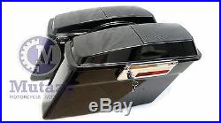 Mutazu Complete Stock Saddlebags with 6x9 Speaker Lids for Harley Touring Models
