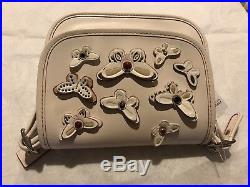 NWT Coach Patricia Saddle Bag 18 All Over Butterfly Applique Chalk White F59360