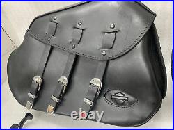 New Complete Kit Genuine Harley'94-'04 XL Sportster Leather Saddlebags A4