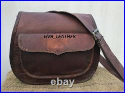 New Genuine leather Flap Over saddle bag women Hippe satchel shoulder bag purse