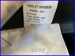 OEM Harley-Davidson Throw-Over Bar & Shield Saddlebags Black Leather 91008-82C
