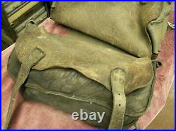 Old 70s' chopper throw over saddlebags, with internal mounts, natural steer hide