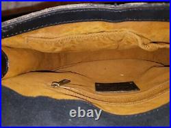Patricia Nash Black Leather London Saddle Bag or Shoulder Bag w Adjustable Strap