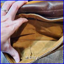 Patricia Nash Brown Saddle Bag Sueded Leather Floral Shimmer Fold Over Crossbody