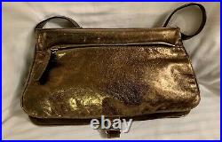 Penelope Chilvers Metallic Leather Flap over Saddle Bag
