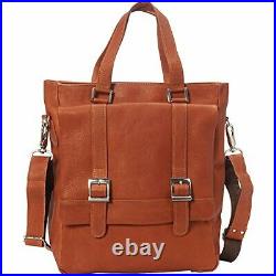 Piel Leather Buckle Flap-Over Shoulder Bag Saddle One Size
