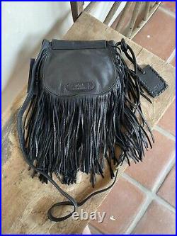 RALPH LAUREN POLO COLLECTION Soft Leather Fringed Western Cross Body Bag NEW