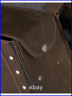 REAL LEATHER BROWN Heat Resistant Saddlebags With STUDS For Harley Davidson
