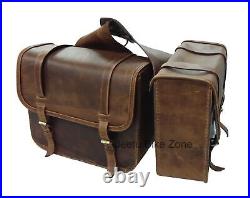 Rusty Brown Genuine Leather Saddle Bag And Tool Bag For Indian Chief Motorcycles