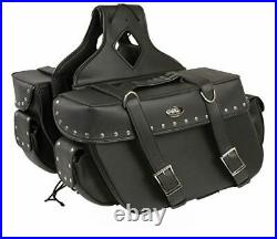 SH574ZB Large Zip-Off PVC Throw Over Riveted Saddle Bag