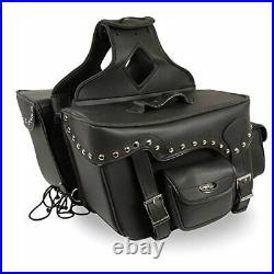 SH66601ZB Studded PVC Throw Over Saddlebags with Zip-Off Double Pocket /One Size