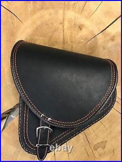 Saddle Bags Saddle Bag Complete Set Diablo Orange Black Tool Roll Leather Bag
