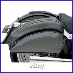 Saddlemen Cruis'n Deluxe Throw-Over Saddlebags with Chrome Supports 3501-0718