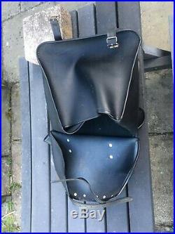Swagman Motorbike Throw-over Saddlebag Panniers Black Leather Used