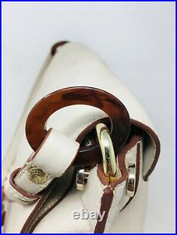 TOSCA BLUE Large Saddle Shoulder Bag withFlap Over Closure in a Cream Beige Color