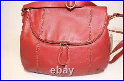 The Sak Deena II Saddlebag NEW Cherry Leather Fold-Over Shoulder Bag 106332 $159