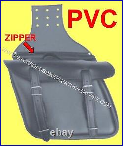 Throw Over Slanted Zip Off Saddlebag PVC withquick release buckle 12.5x9x6 in