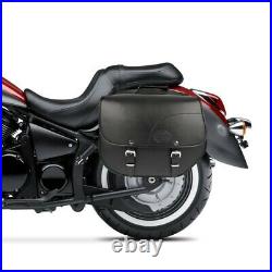 Throw-over Saddlebags Kentucky + Mounting Brackets for Custom Bike black