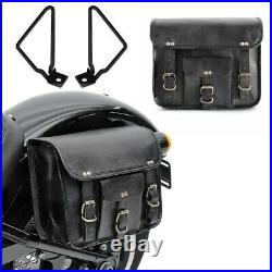 Throw-over Saddlebags Vintage SV2 black + Saddlebag Support Brackets Universal