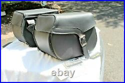 UNIK Dual Motorcycle Saddle Bags Black Over Seat Zip Off Bags Heat & Waterproof