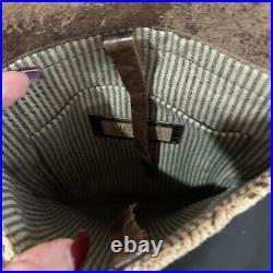 Urban Heirlooms Crochet Over Leather Front Shoulder Saddle Bag Large Brass Key