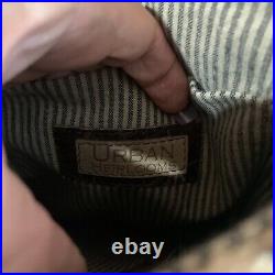 Urban Heirlooms Crochet Over Leather Front Shoulder Saddle Bag Large Brass Key