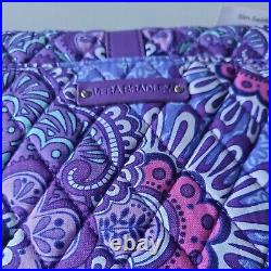 Vera Bradley Women's Crossbody Slim Saddle Bag Purple Print Lilac Tapestry