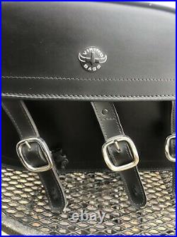 Viking Trianon Hard Leather Throw Over Motorcycle Saddlebags WithLock Used Clean