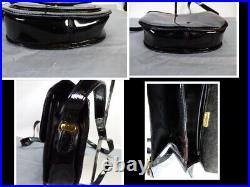 Vintage Bally Bag Black Patent Leather Crossbody Flap Over Saddle Shoulder