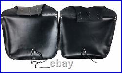 Vintage Black Leather Studded Throw Over Motorcycle Saddle Bags Pakistan New NOS