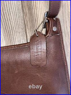 Vintage Coach 9131 Legacy Hippie Saddle Flap Brown Leather Crossbody Women's