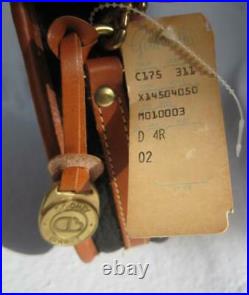Vintage Dooney and Bourke Navy Tan Equestrian AWL Med Shoulder Bag Cross Body