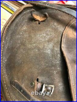 Vintage Leather Motorcycle Saddle Bags Throw Over Pannier Horse