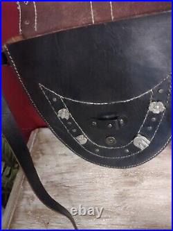 Vintage Leather Over The Shoulder Saddlebag Style Western Shoulder Bag 10 by 12