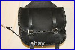 Vintage Throw-Over Universal Leather Motorcycle Saddlebags not Harley