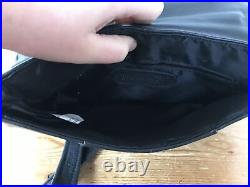 Vintage Tignanello Black Leather Bucket Saddle Fold Over Flap Shoulder Bag Purse