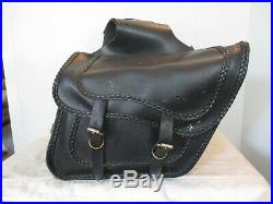Willie & Max Black Leather Throw Over Saddle Bags