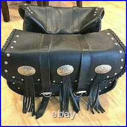 Willie & Max Warrior Series Straight Leather Saddlebags