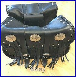 Willie & Max Warrior Series Straight Leather Saddlebags
