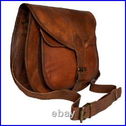Women's Genuine Leather Bag Crossbody Vintage Style Brown Side Shoulder Handbag