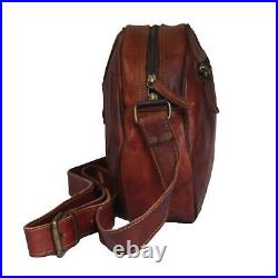 Women's Semi-Circular Vintage Brown Bag Genuine Leather Crossbody Office Handbag