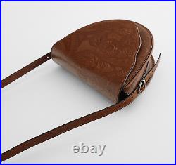 ZARA Crossbody Bag EMBOSSED LEATHER Saddle MOROCCAN Strap HandBag NWT 6430/610