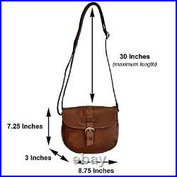 Zinda Genuine Leathers Saddlebag Flap Over Women's Handbag Crossbody Brown