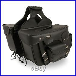 Zip-Off Double Pocket Large Throw Over Saddle Bag with Reflective for Harley's